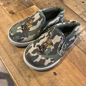 Polo Bear Ralph Lauren Boys Toddler Slip On Canvas Sneakers Camo